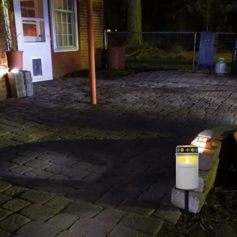 Solar Sensor Elektronische Kerze LED Flammenlose Teelicht Grab Friedhof Ritual Rasen Beleuchtung Halloween Dekor Prop Für Pathway