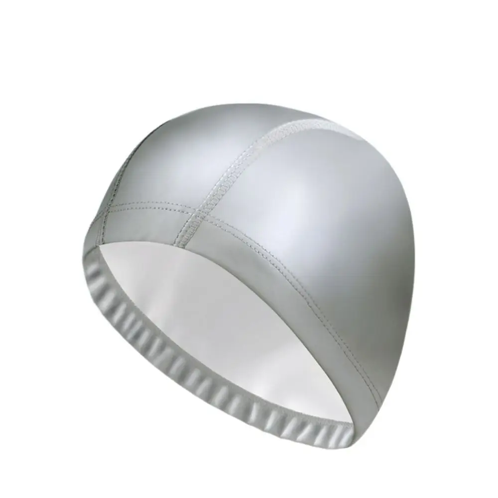 

PU PU Fabric Swimming Cap Waterproof Long Hair Available Waterproof Swim Pool Hat Plus Size Adults Long Hair Swimming Hat