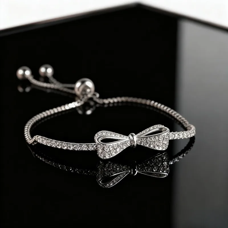 Y2K Zircon Bow Bracelet for Women Fashion Simple Adjustable Bracelet for Mother To Girlfriend Jewelry Birthday Friendship Gift