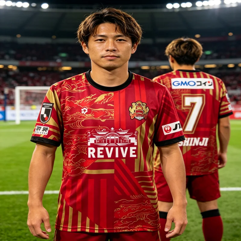 Camisa do Ryukyu FC Temporada 2020 J-League Edição do Jogador Ono Shinji, Uniforme de Futebol Confortável e Respirável para Família e Crianças