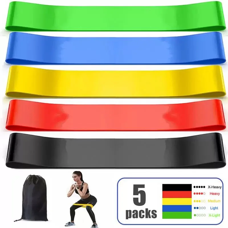 Resistance Band Set for Men and Women 5 Elastic Bands with Different Resistance Levels for Long Workouts Home Gym