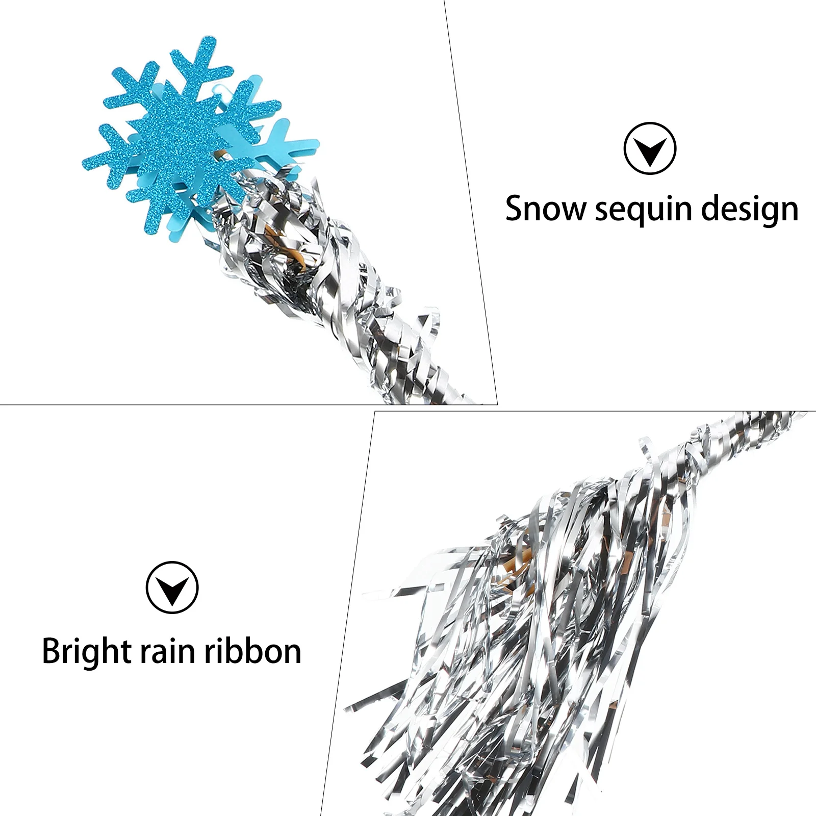 

6Pcs Decorative Fairy Wands Snowflake Sticks for Kids Holiday Party Performance Cosplay Props Decorative Fairy Wands