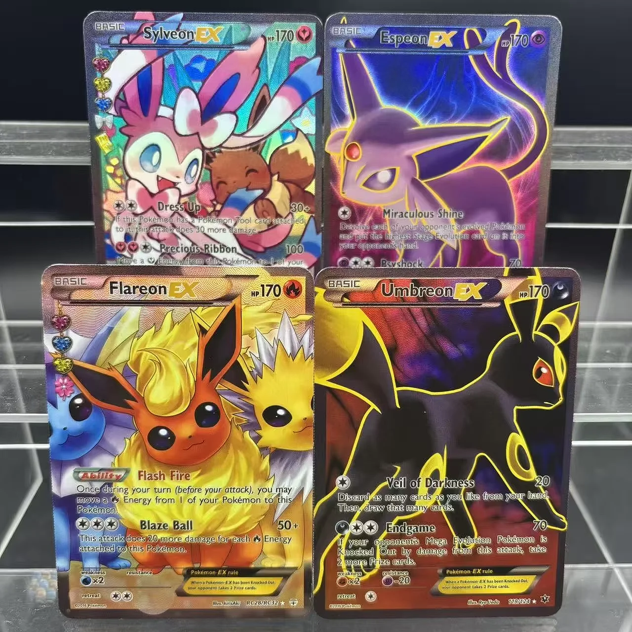 

PTCG Collection Cards DIY Umbreon Flareon Espeon Sylveon EX EN Self Made Single Card Classic Game Anime Card Gift Toy