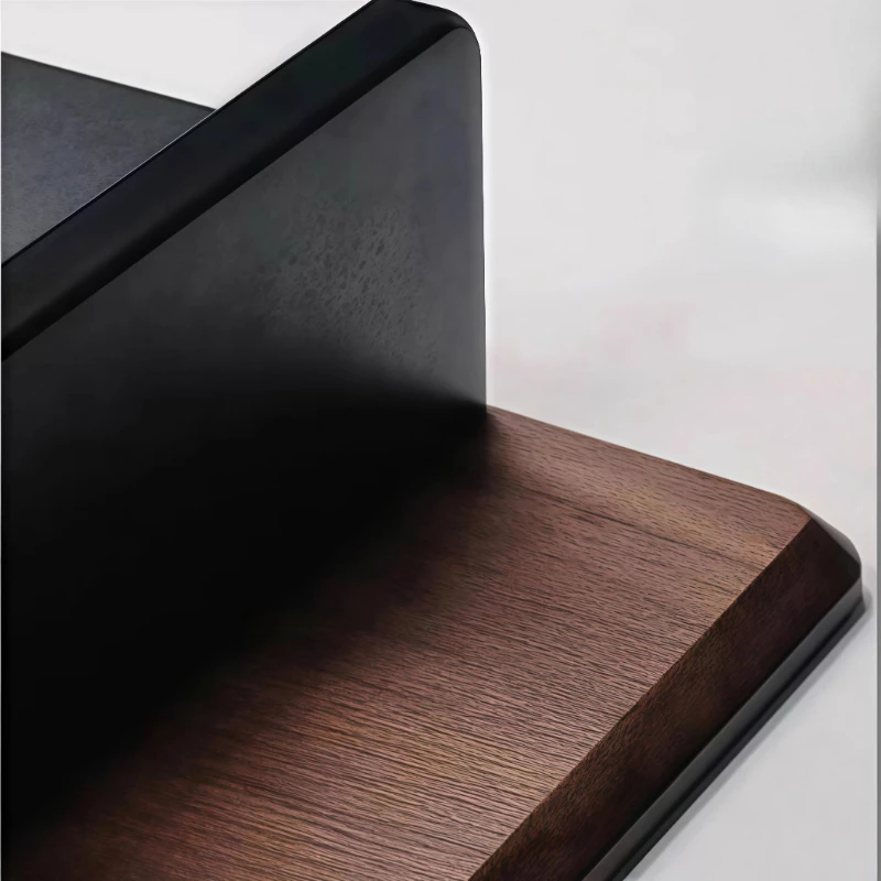 Walnut Wood Computer Desks Laptop Riser Shelf with Storage Office Home Workspace Organizer Stylish Monitor Stand for Desk Decor