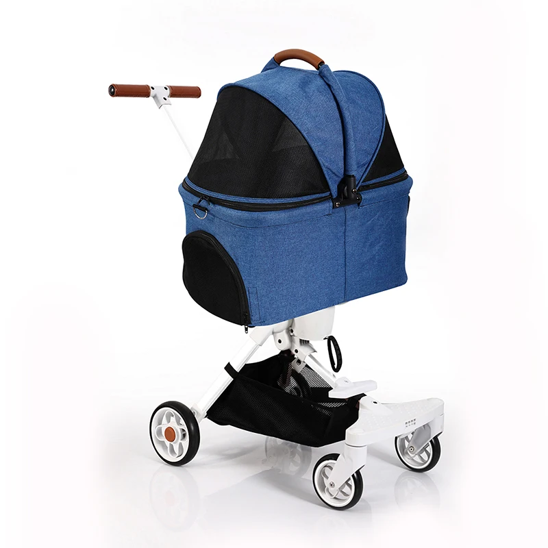 Pet Dog Stroller, Quick Folding, Shockproof With 2 Front Swivel 4 Wheels Holder, Puppy Jogger Carrier