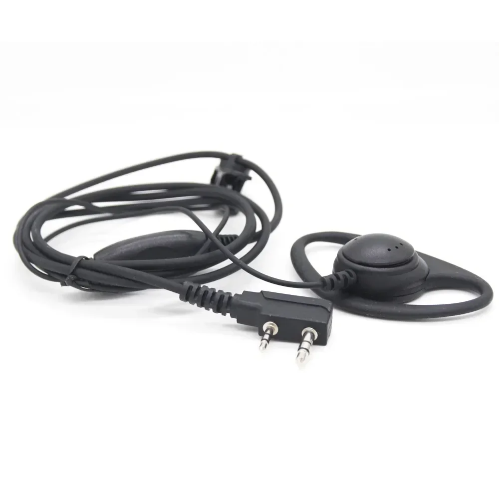 Earphone bentuk D untuk Kenwood karet lembut Earpiece Headset untuk Baofeng Radio BF-777S/888S UV-5R K Port Earpiece