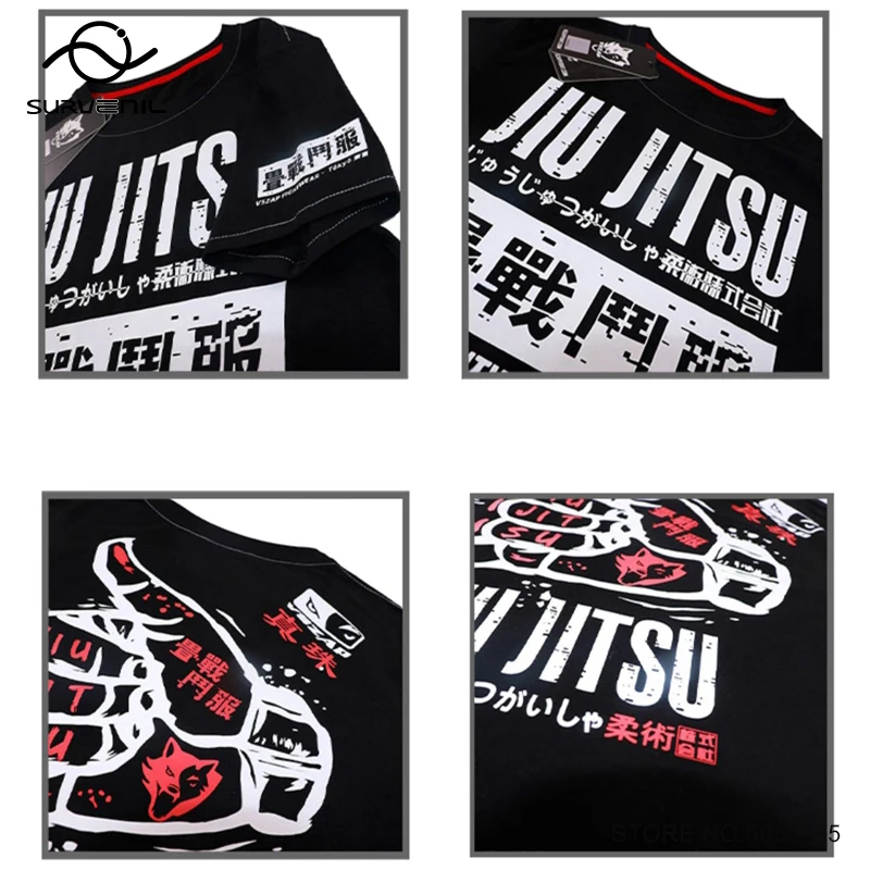 Vszap Muay Thai T Shirt Cotton Boxing Shirts Men Women Combat Sparring Grappling Kickboxing Top Jerseys Rash Guard Jiu Jitsu