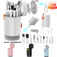 20 in 1 Cleaning Kit Computer Keyboard Cleaner Brush Earphones Cleaning Pen For Headset IPad Phone Cleaning Tools Keycap Puller