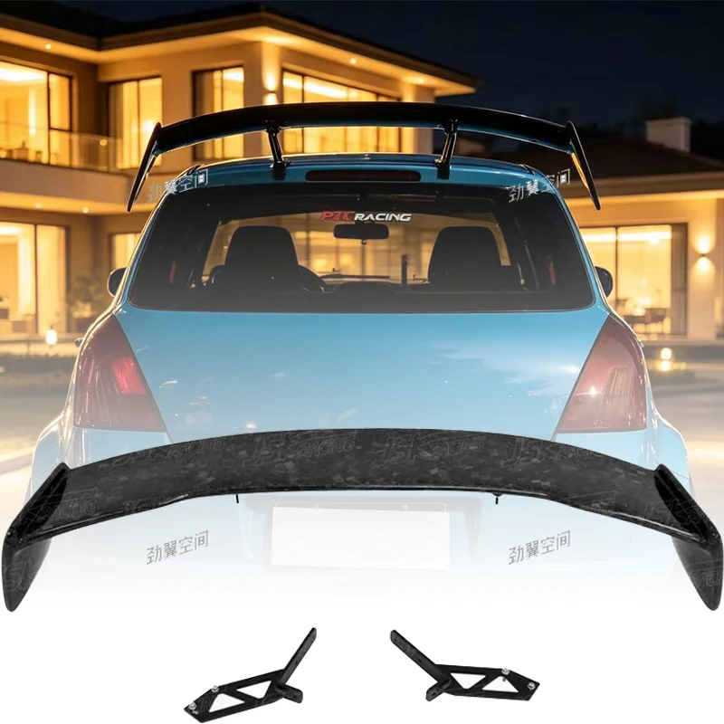 For Suzuki Swift Racing Style Genuine Carbon Fiber Roof Spoiler Auto Modification Accessories