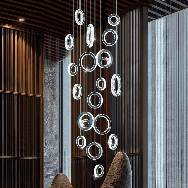 

Modern Home Decoration Crystal Chandelier, Stair Pendant Lamp, Living Room Pendant Lights, Interior Lighting