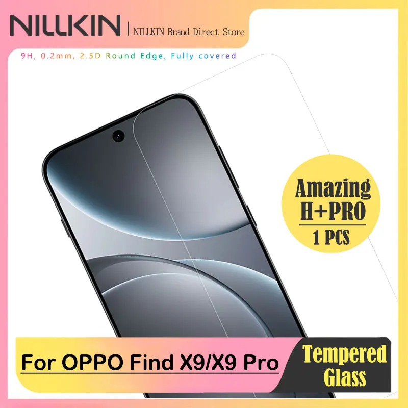 

For OPPO Find X9/X9 Pro, NILLKIN Amazing H+PRO Film, Nanometer Oleophobic Coating, 2.5D Edging Craft, Bubble-Free Installation