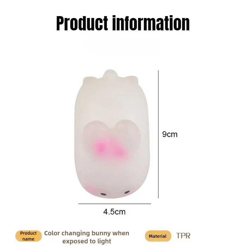 Jouet lapin de pâques à couleur changeante, doux et respirant, cadeau créatif pour enfants, activé au soleil, Kawaii, soulagement du Stress, cadeau à presser, 1 à 20 pièces
