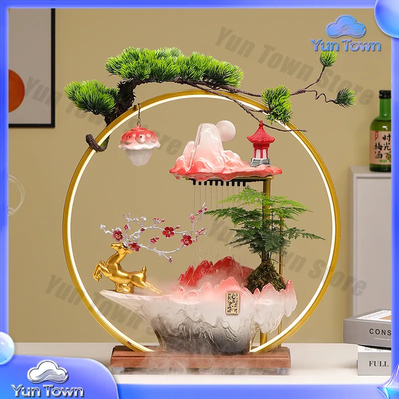 Flowing water lucky ornament circulating water living room office checkout page desktop ornament housewarming new home