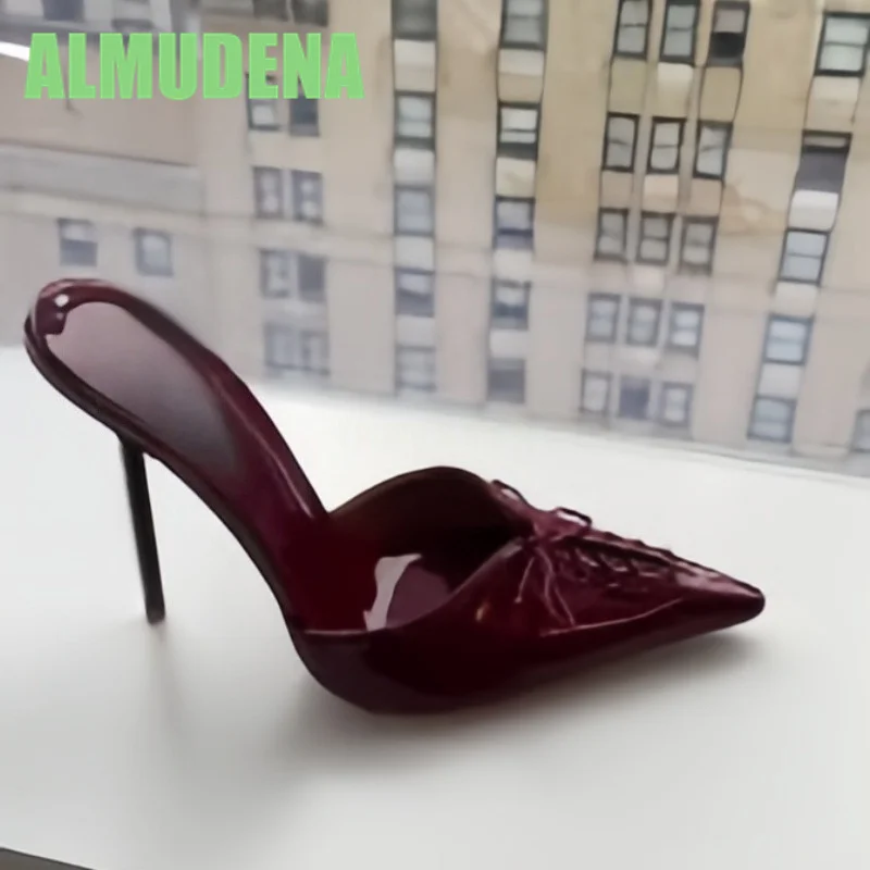 

Baotou Lace Up Cool Mop Fashionable Pointed Cross Lace Up One Foot High Heels Minimalist Ladies' Temperament Banquet Party Shoes