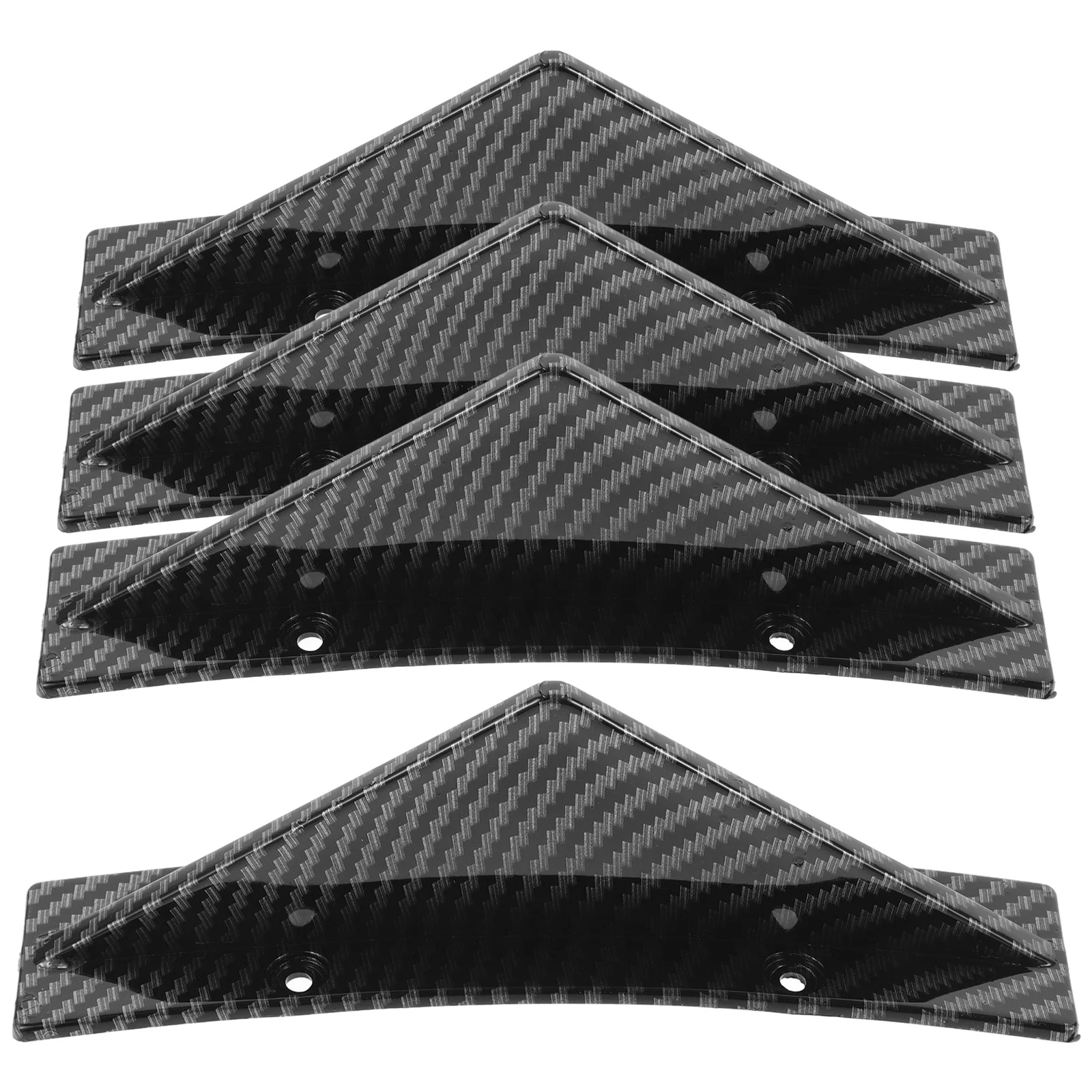 

4Pcs Universal Triangular Rear Bumper Diffuser Carbon Fiber Texture Aerodynamic Splitter Trim Covers for Car Exterior