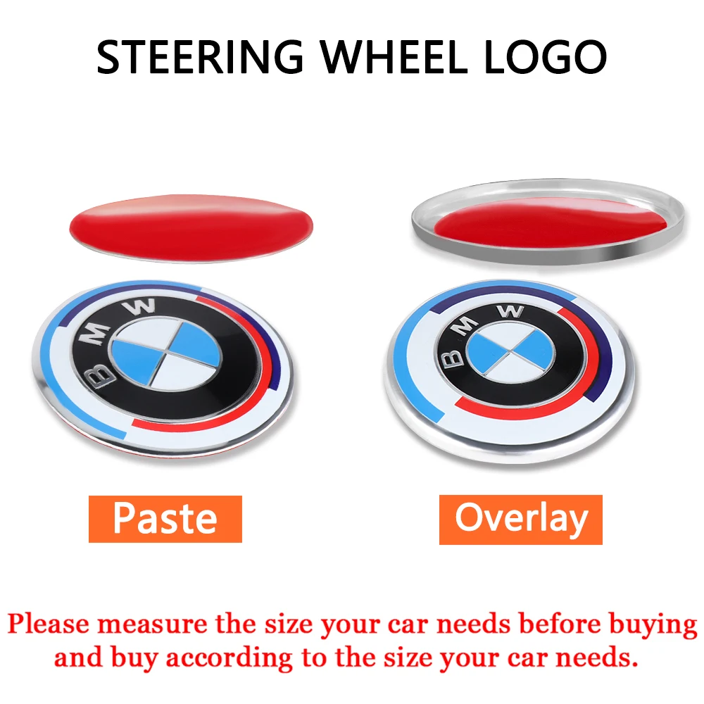 1PC Car Steering Wheel Hub Cap Center Emblem Badge Sticker For BMW M Performance E60 E61 E90 E91 E92 F07 F10 F15 F16 F20 F30 G30