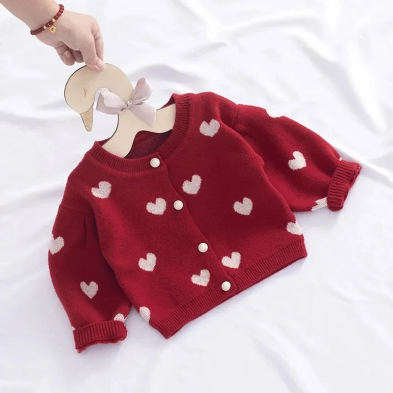 Nova Criança Camisola Do Bebê Cardigan Camisola Das Meninas Jaqueta Outono Das Meninas Princesa Infantil Cardigan De Malha