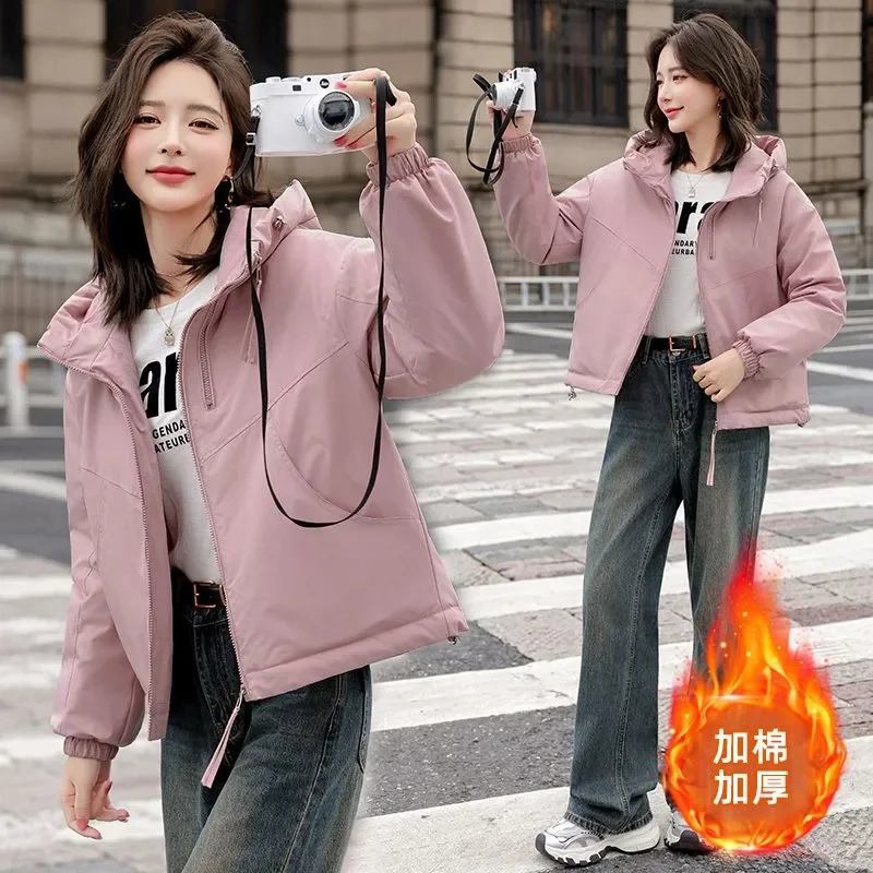 2023 Winter Neue Mode Warme Baumwolle Gefütterte Jacken Weibliche Mit Kapuze Unten Mantel Frauen Parkas Joker Student Outwear Kurze Outcoat Tops