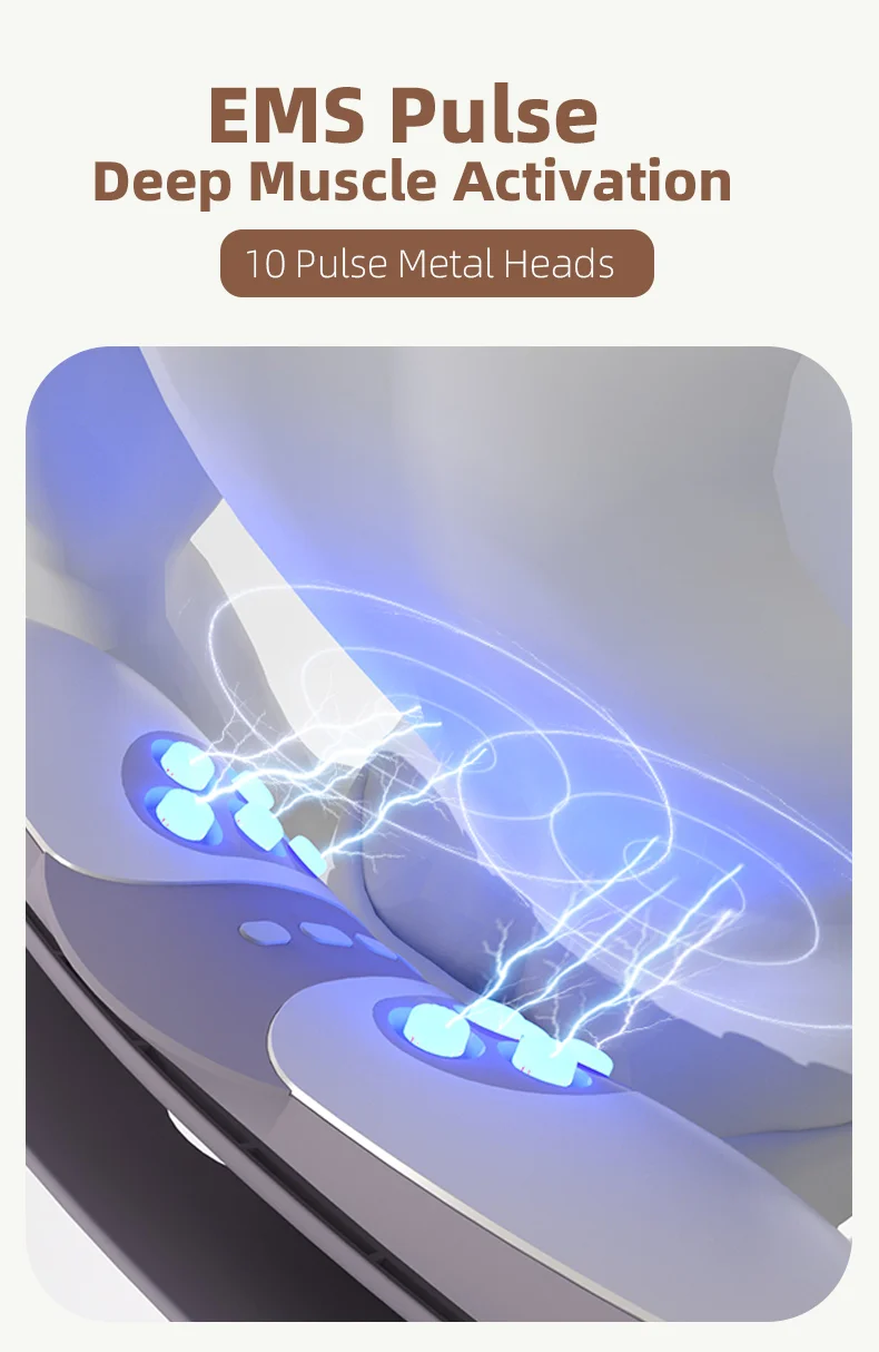 Electric Lumbar Traction Device Wireless Waist Back Massager Back Stretcher with 10 Metal Heads Deep Kneading for Total Relax