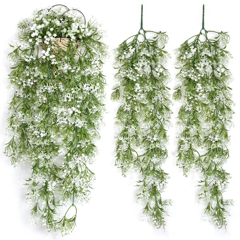 

White Gypsophila Artificial Flowers Fake Plants Vine Plastic Fake Flower Home Garden Decor Wedding Party Wall Balcony Decoration