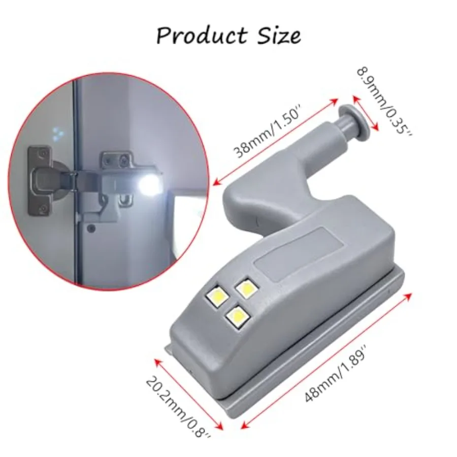 12 Pack Hinge LED Sensor Light -Smart Touch Induction Cabinet Light for Kitchen Cabinet Cupboard Closet Night Lights, Living Ro