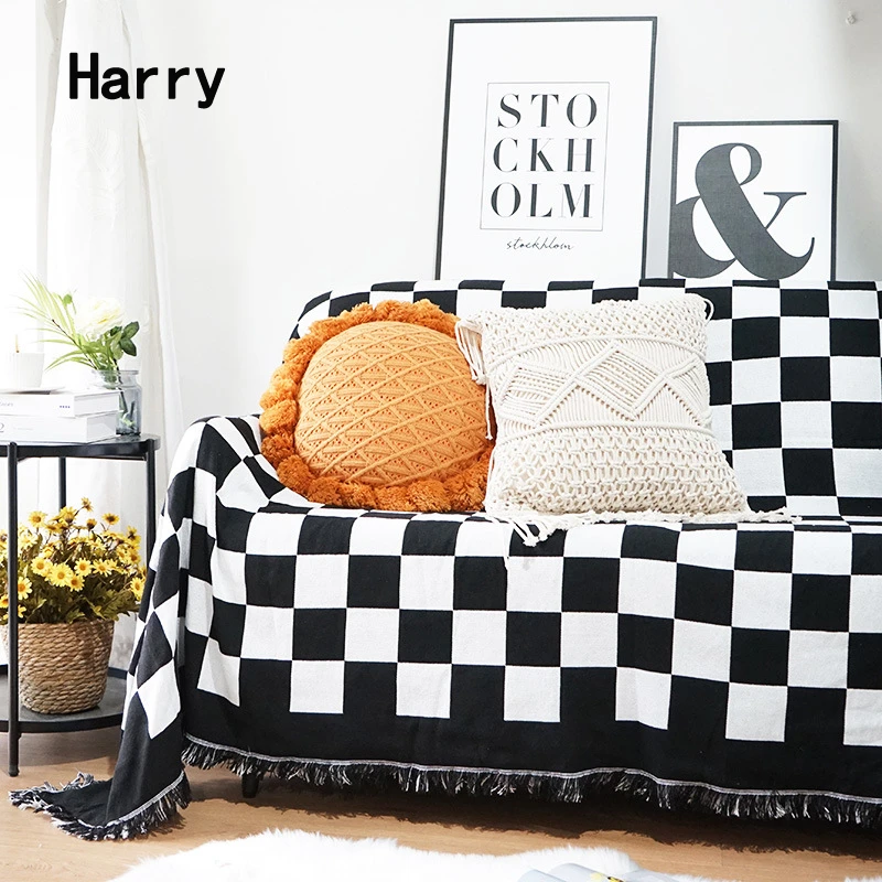 1pc Soft  Warm Black White Tortilla Print Flannel Blanket for Couch Sofa Office Camping Traveling Living Room Decoration Blanket