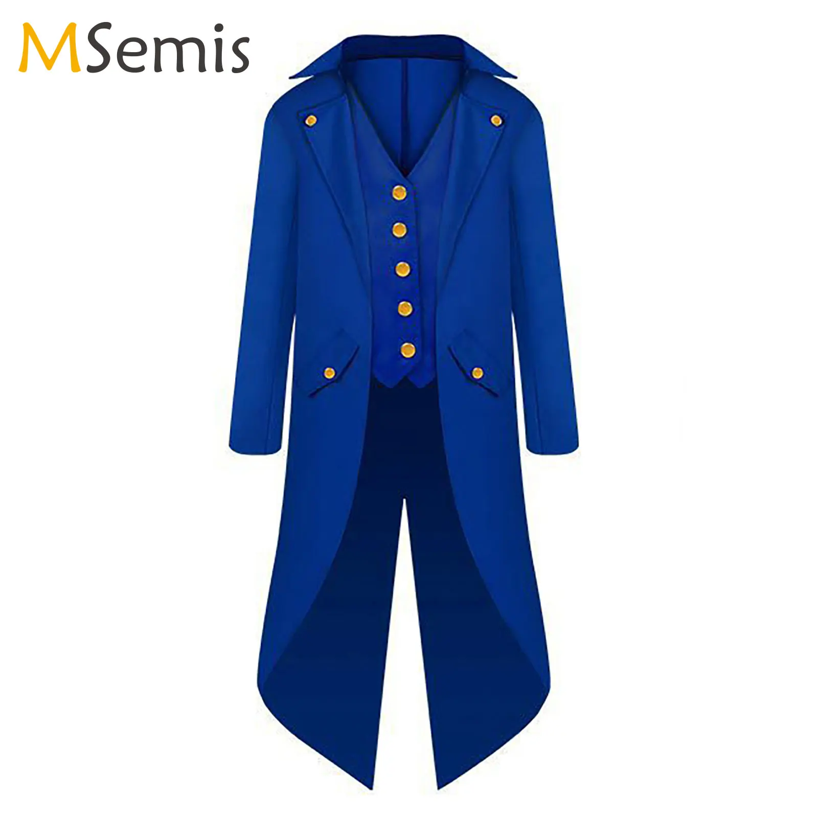 Boy Girl Renaissance Steampunk Tailcoat Jacket Medieval Vintage Victorian Gothic Frock Coat Halloween Pirate Vampire Tailcoat