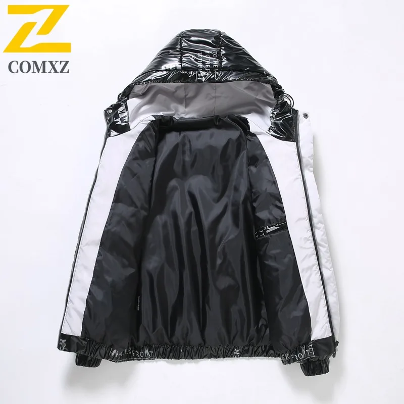 COMXZ Men Cotton Padded Jacket Trendy Thick Outdoor Travel Snow Lightweight Stylish Hiking Puffer Jacket Loose Winter Padding