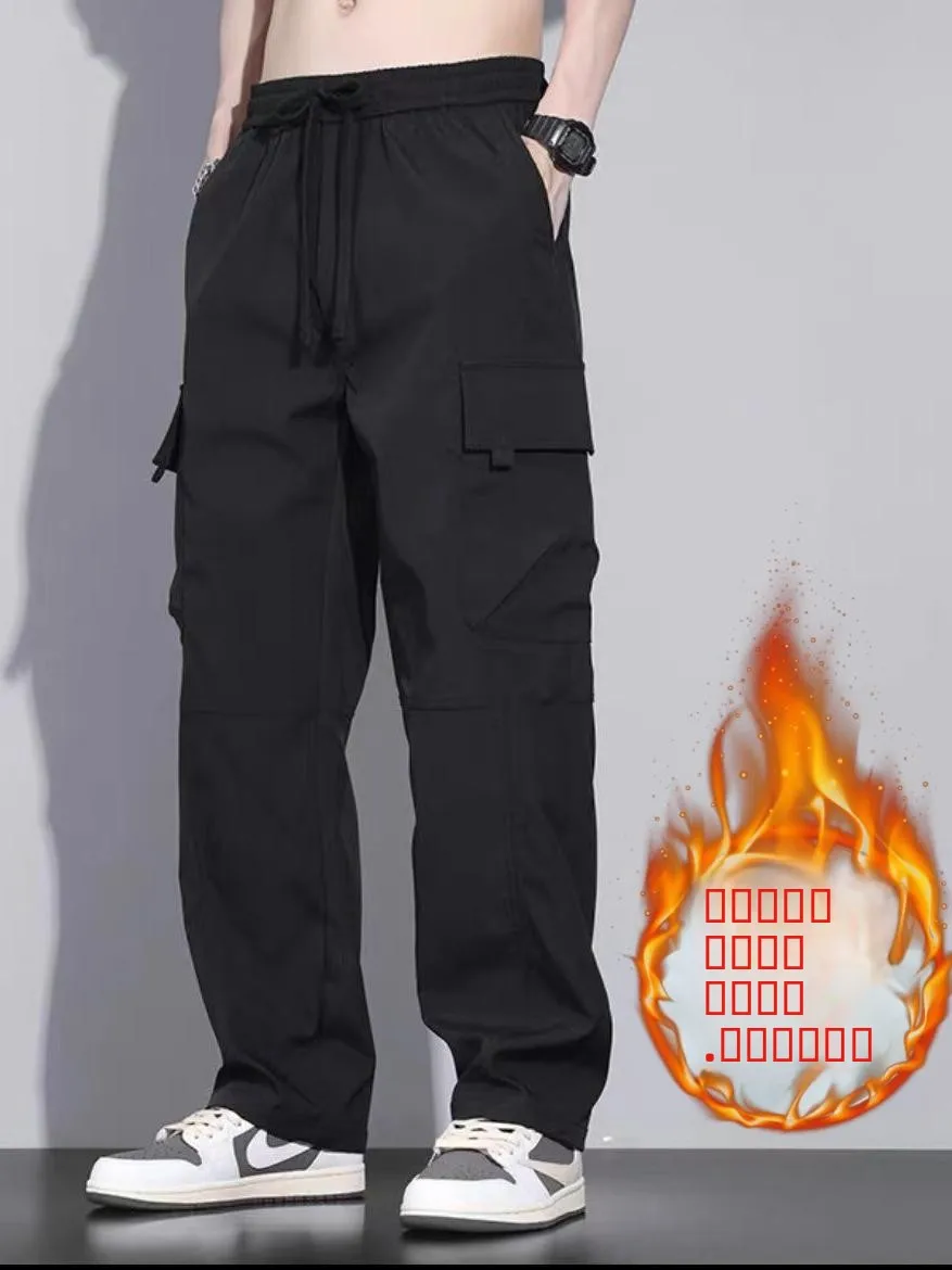 

Утепленные флисовые рабочие брюки для мужчин, осенне-зимняя спецодежда для улицы, прочные повседневные брюки для авторемонта