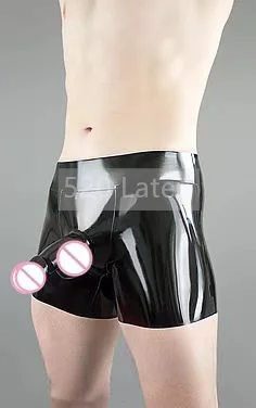 

Латексные мужские шорты-боксеры, нижнее белье, передняя оболочка, мягкие безопасные фетиш-трусы, трусики, шорты с чехлом для члена, сексуальные трусы без задней оболочки