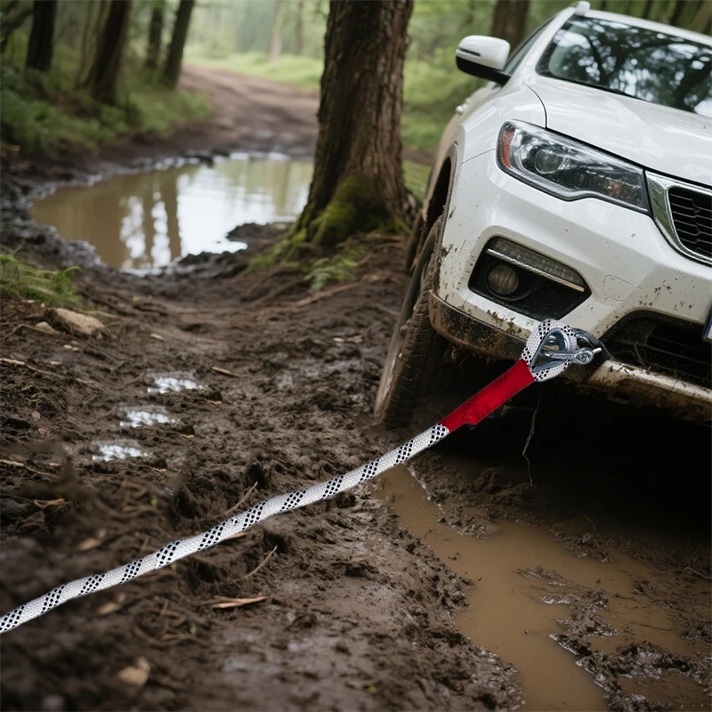 1Pcs 3-Meter Towing Rope for Cars/Off-Road Vehicles with a 3-Ton Towing Capacity for Rescue Is Reliable and Wear-Resistant