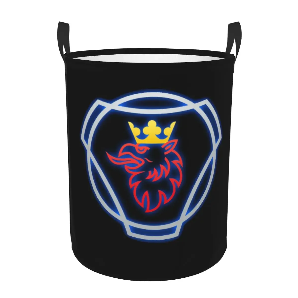 Custom Sweden Truck Saabs Scanias Logo Laundry Basket Collapsible Car Club Baby Hamper for Nursery Toys Organizer Storage Bins