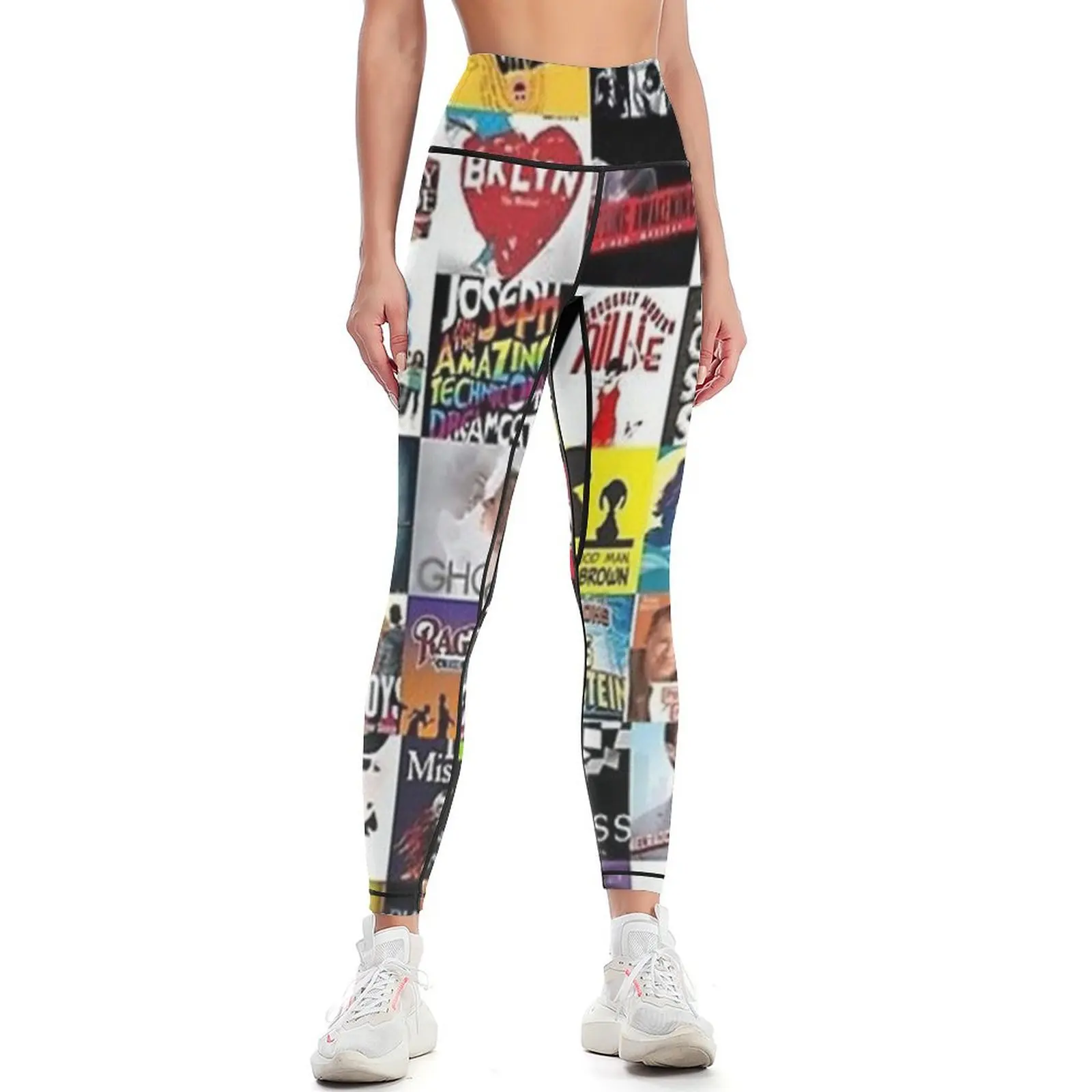 Leggings de collage de comédies musicales pour femmes, chemises de sport, leggings de sport pour femmes