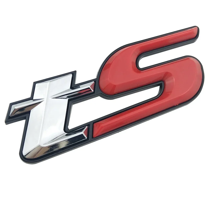 TS Logo Silver Red Aluminum 3D Car Sticker Emblem Badge Chrome Decal for Subaru Forester BRZ WRX STI Car Styling Accessories