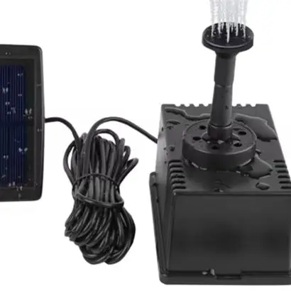 Black Submersible Fountain Pump Submersible Outdoor Fountain Pump 7V Solar Powered Pump Easy Installation Low Maintenance Design