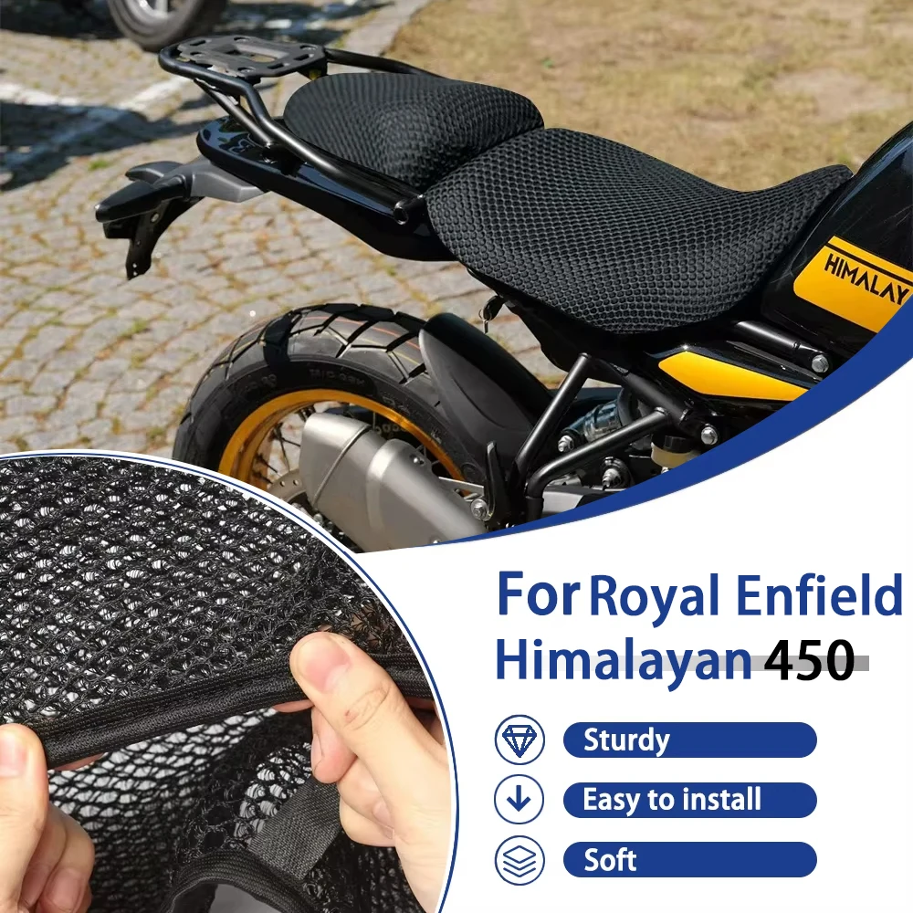 For Royal Enfield Himalayan 450 Motorcycle Seat Covers Seat Protect Cushion 3D Honeycomb Mesh Seat Cushion Seat Cover 2024