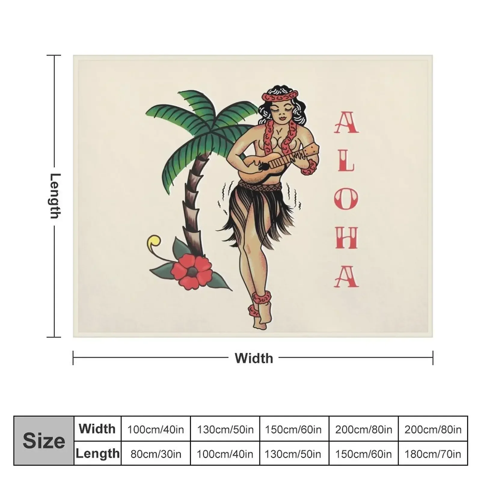 Jerry Style Traditional Aloha Hula Pinup Girl In Hawaii Throw Blanket Beach Hairys Extra Large Throw Blankets