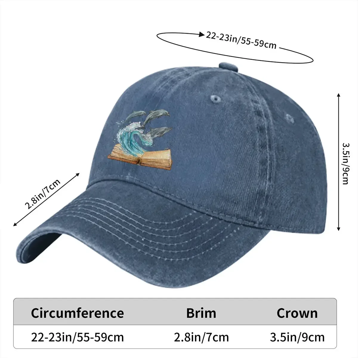 Jumping From Old Book Baseball Cap Men Hats Women Visor Protection Snapback Cute Dolphin Animal Caps