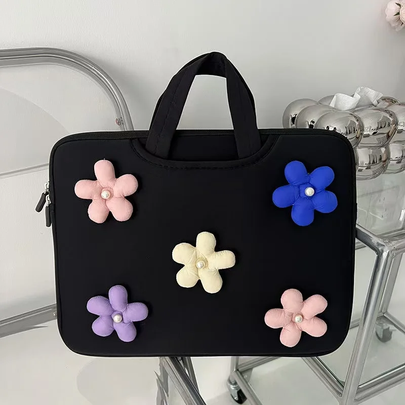 Flowers Laptop Bag For Mcbook air13.3 13.6 pro 14 15 16 Lenovo Dell Asus Samsung Huawei 15.6 Inch Laptop Storage Pounch Women