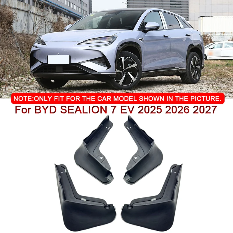 

For BYD SEALION 7 EV 2025 2026 Car Styling ABS Car Mud Flaps Splash Guard Mudguards MudFlaps Front Rear Fender Auto Accessories