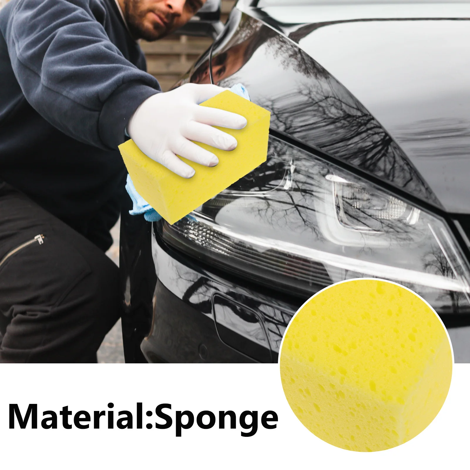 يحتوي إسفنجة غسيل السيارات على شكل قرص العسل على المزيد من الصابون والماء، مثالية لتنظيف المركبات بدون بقع، إسفنجات غسيل السيارات المحمولة خفيفة الوزن