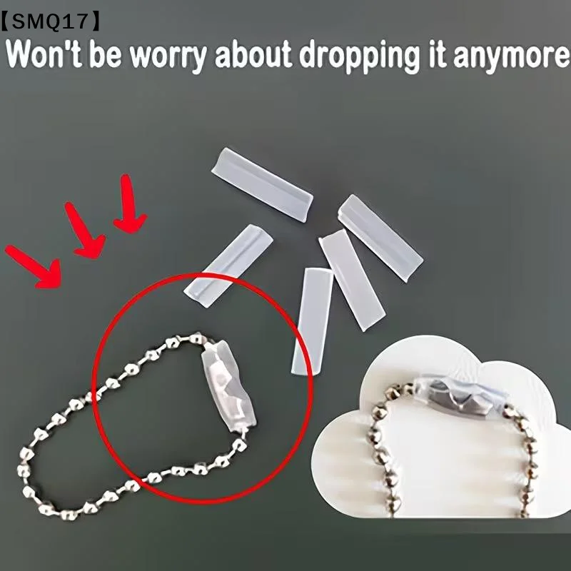 15-120pcs Bead Chain Anti-Loss Protective Covers Acrylic Photo Card Holder Keychain Anti-Lost Cases Bead Chain AccessorySMQ