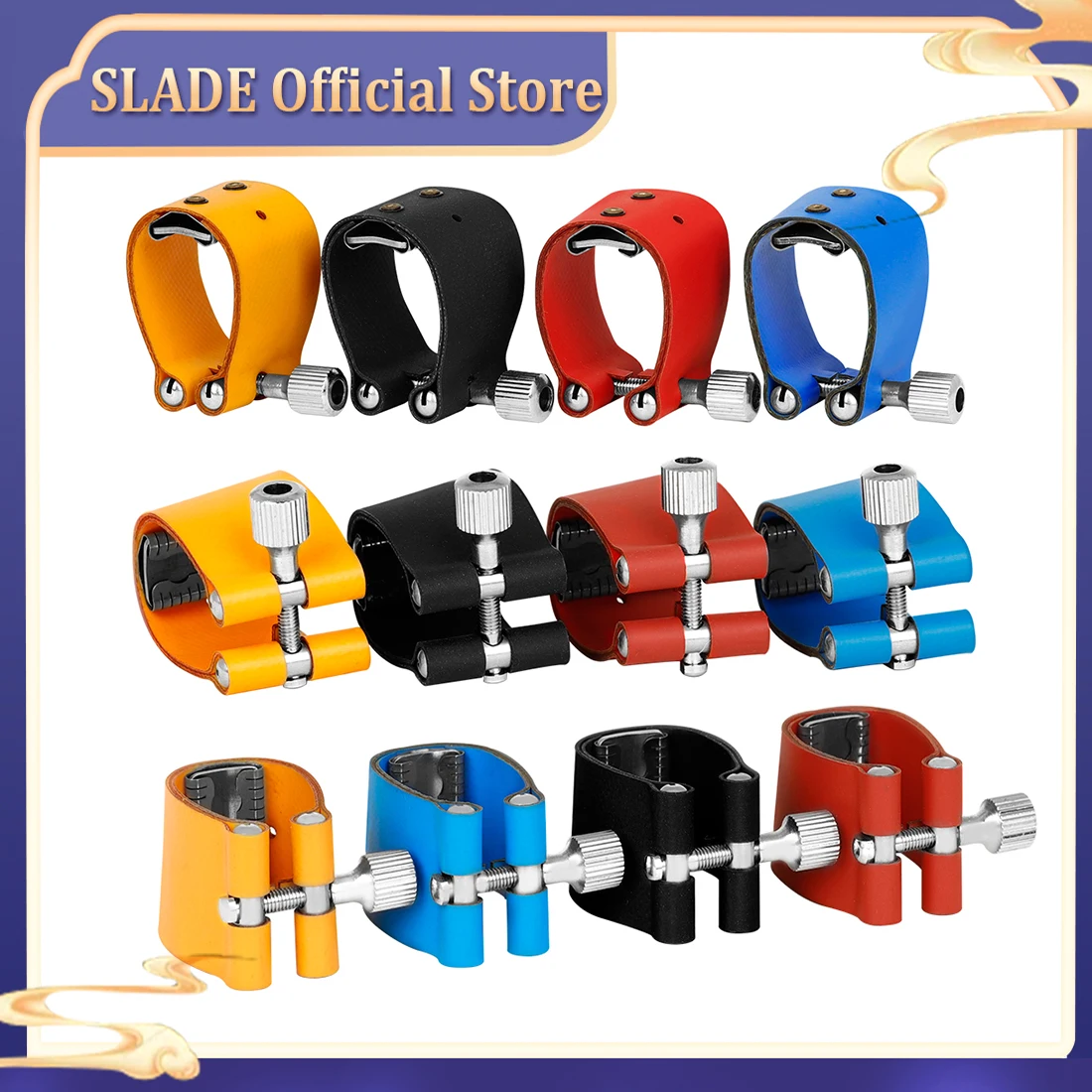 

SLADE Saxophone Mouthpiece Ligature Saxophone Mouthpiece Leather Fastener Clip Ligatures for Tenor/Alto/Soprano Woodwind Part