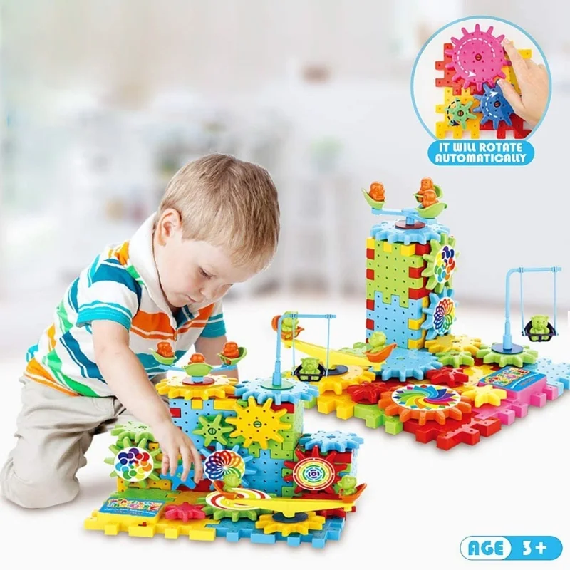 81 قطعة DIY والعتاد اللبنات مجموعات الالعاب كتل التعلم بمحركات الغزل التروس لعبة البناء للأطفال DIY هدية