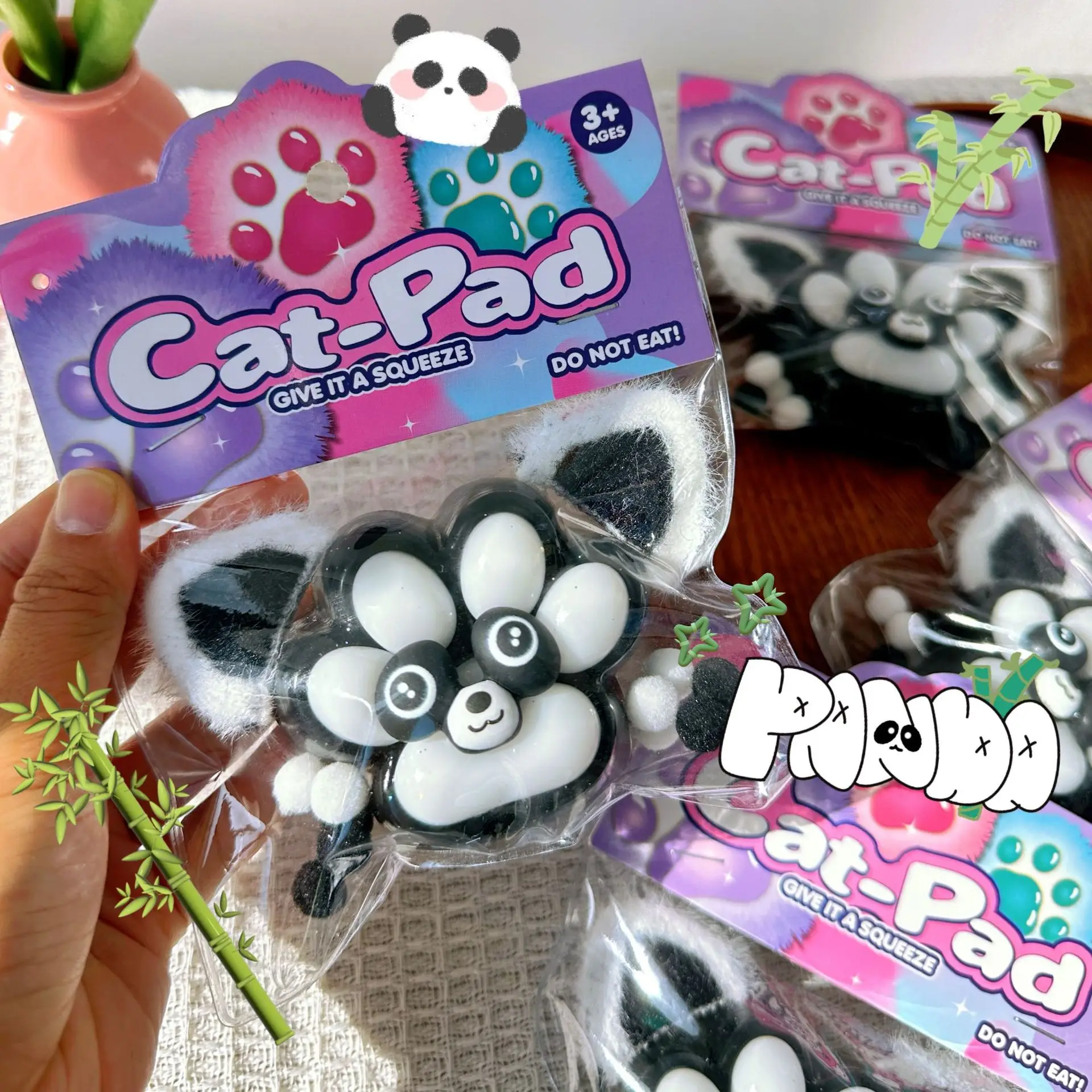 Cartoon Panda Foot Soft Cat Foot Antistress Paws Fidget Toys Funny Tapa Foot Girl Kids Adult Sensory Stress Reliever Toys Gifts