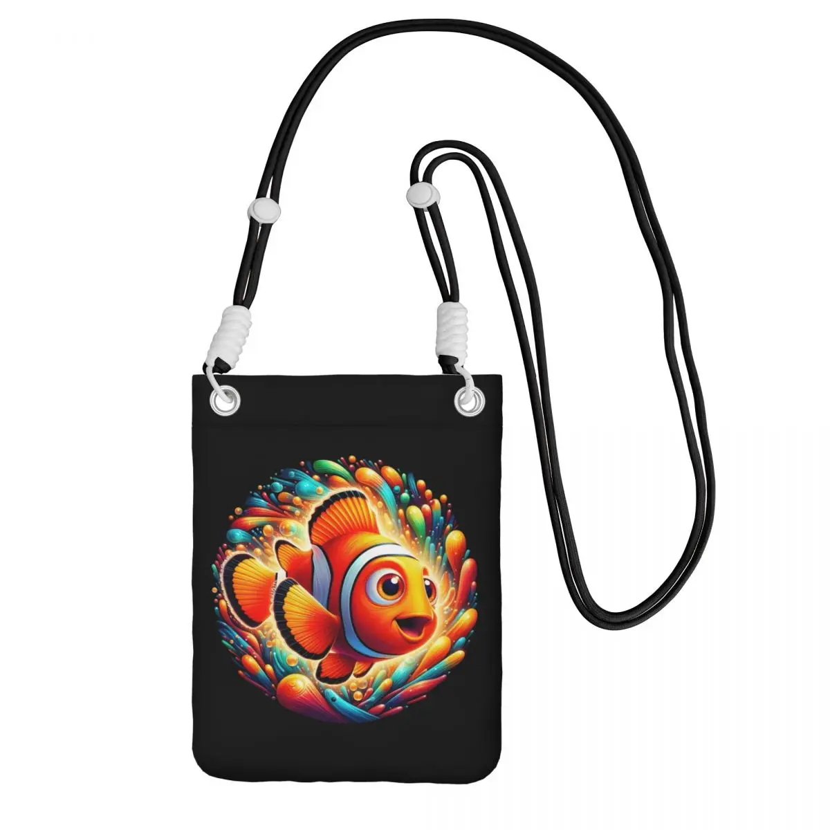 

Пользовательская повседневная сумка для мобильного телефона Nemo для женщин и мужчин, сумка через плечо с рыбой-клоун, сумка через плечо для покупок, регулируемая длина