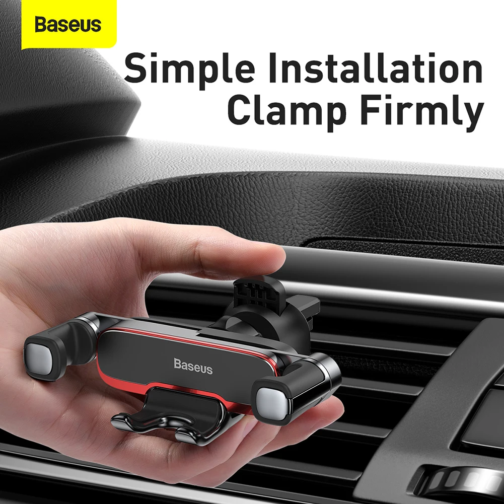 Baseus Gravity Car Phone Holder Air Vent Clip Mount Mobile Cell Phone Stand In Car GPS Support For iPhone 14 13 12 Pro