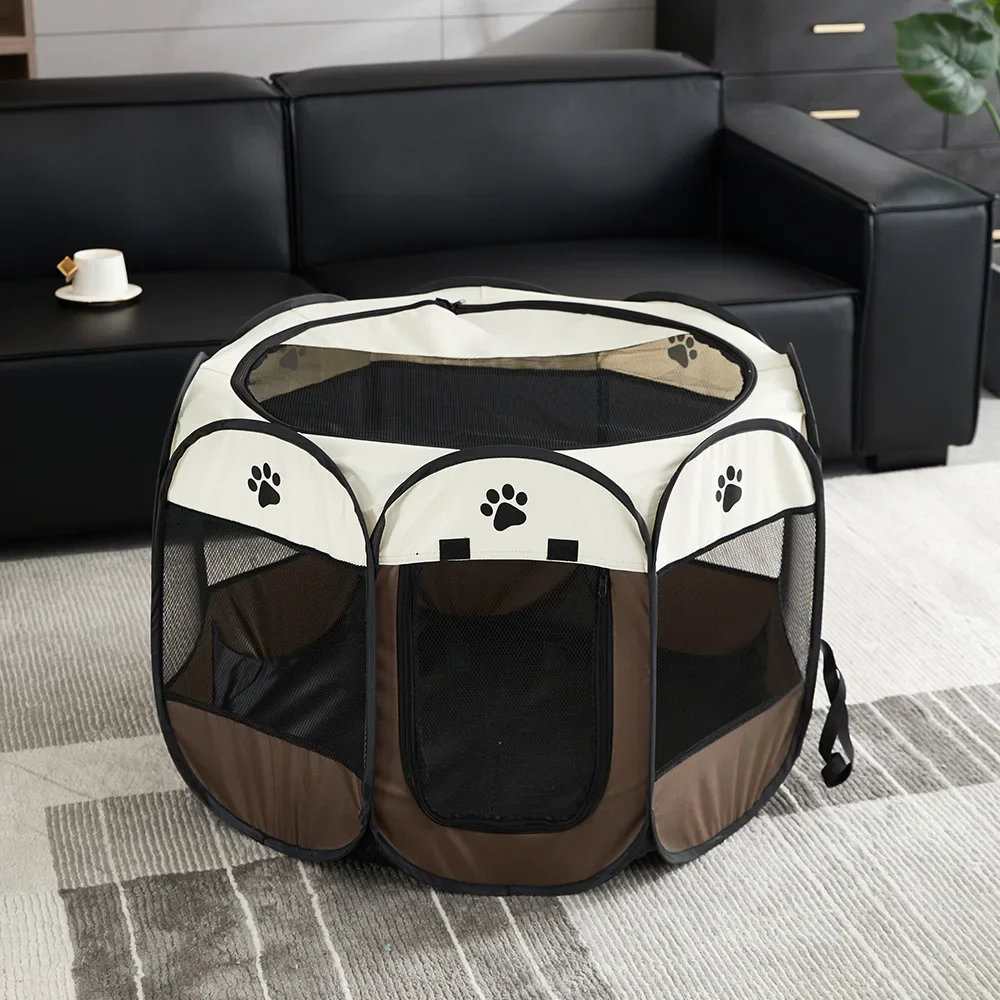 Folding Pet Octagonal Cage Dog Cat Fence Removable Delivery Room Travel Multifunctional