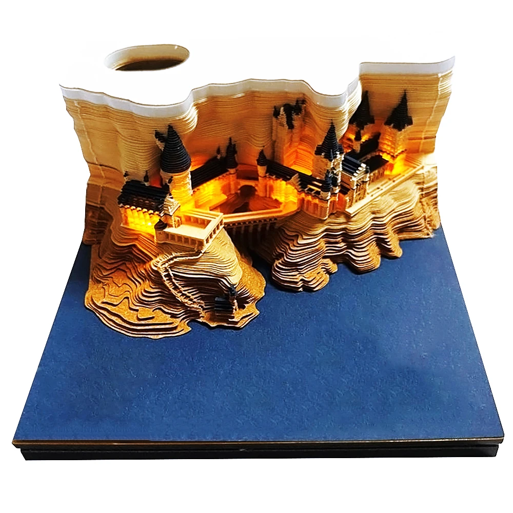 3D Memo Pad Funny Cute School Castle DIY Note Art Paper Notepad Building Harry Sticky Note Originality Retro Architecture Gift