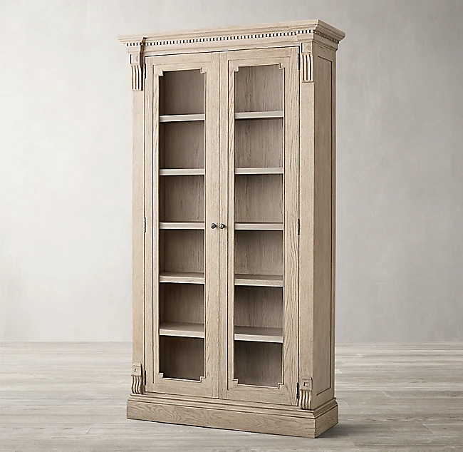 

Living Room Fixed Shelf Two Glass Display Storage Furniture Solid Oak Kitchen Cabinets Wood Furniture